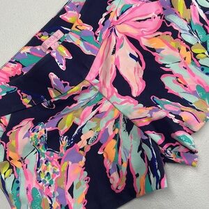 Lilly Pulitzer Vibrant Floral Shorts - Pink and Navy
